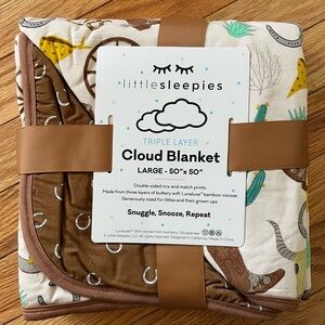 Little Sleepies Cloud Blanket - Brown and White Rodeo